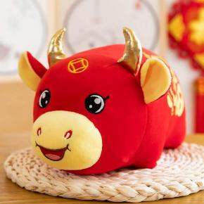 毛绒牛牛毛绒动物吉祥物玩具2021中国新年生肖礼物