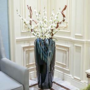现代简约景德镇陶瓷大花瓶摆件客厅落地欧式新中式花瓶插花摆件