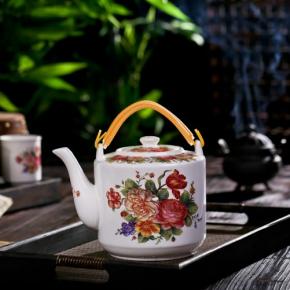 景德镇瓷器茶壶陶瓷大容量凉水壶大号青花瓷冷水壶提梁泡茶壶家用陶瓷茶具